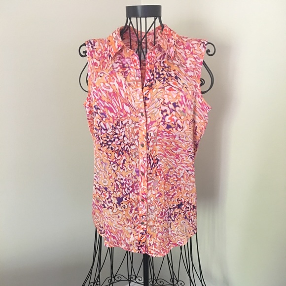 LIZ CLAIBORNE sleeveless button up blouse lot - Picture 3 of 8